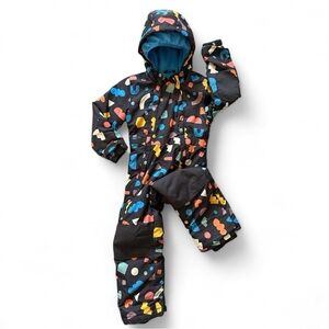 Cat & Jack sz 4T double full zip winter snowsuit colorful geometric shapes fun!